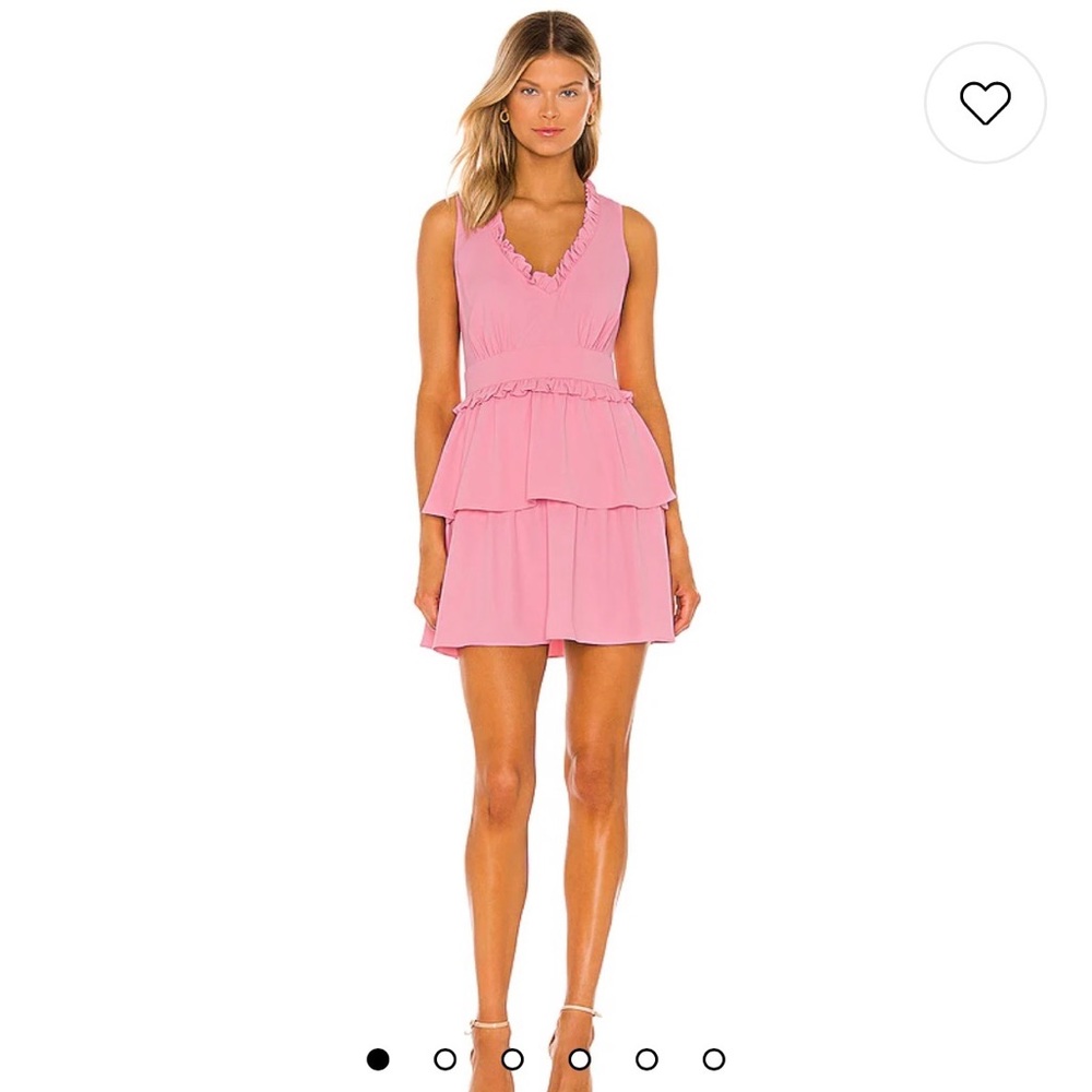 Amanda Uprichard Moneta Pink Ruffle Dress Size Medium